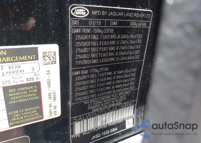 SALWR2RVXJA189447: 42243254