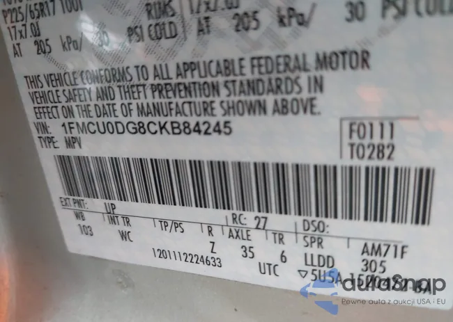 1FMCU0DG8CKB84245: 42244854