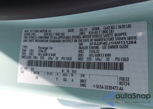 3FADP4EJ1HM131264: 42244037