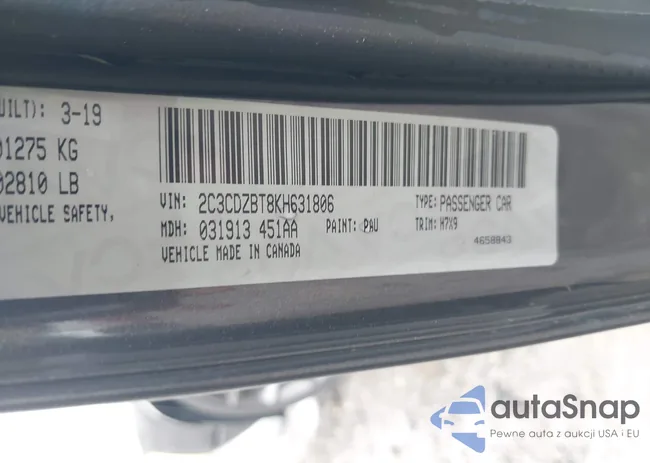 2C3CDZBT8KH631806: 42245422