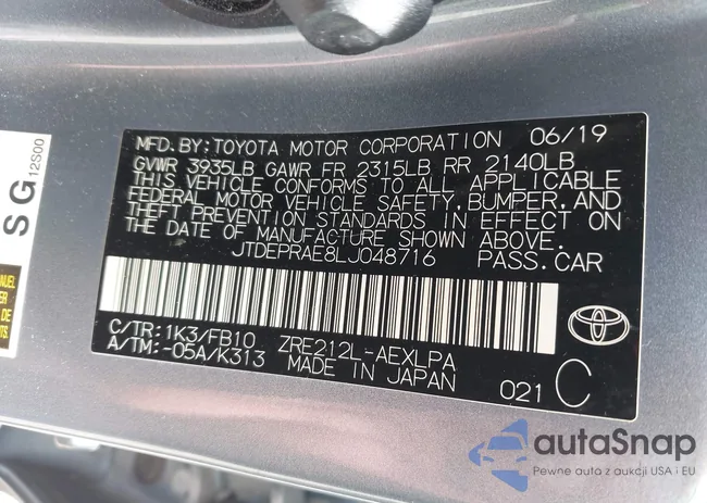 JTDEPRAE8LJ048716: 42245483