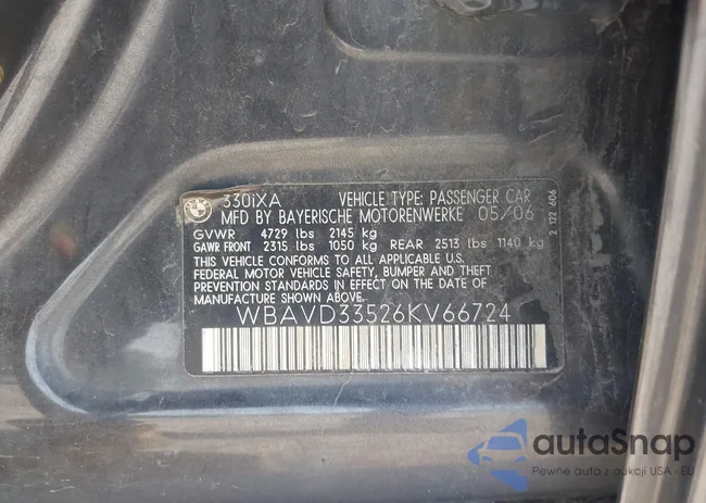 WBAVD33526KV66724: 42245554