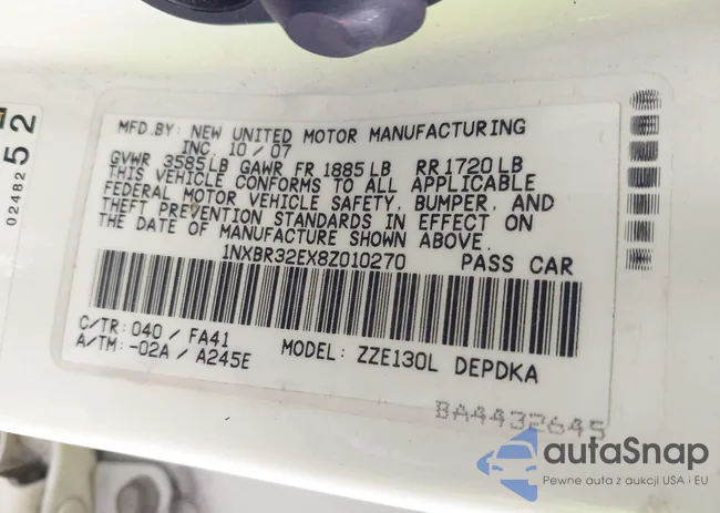 1NXBR32EX8Z010270: 42244946