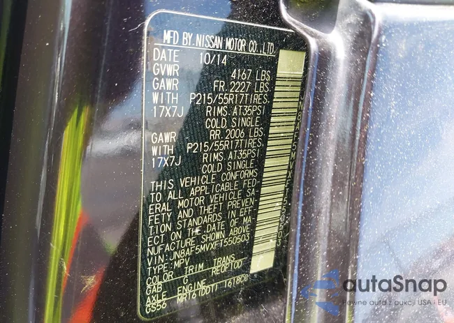 JN8AF5MVXFT550503: 42245020