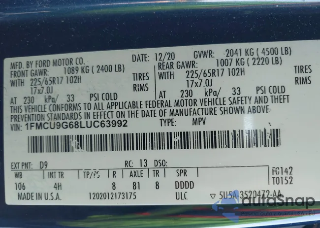 1FMCU9G68LUC63992: 42246631