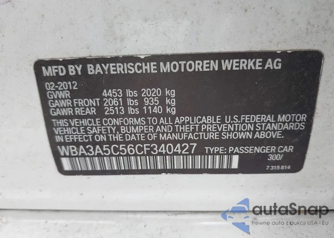 WBA3A5C56CF340427: 42246689