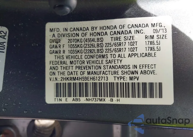 2HKRM4H59EH612713: 42246774