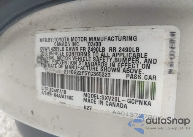 2T1CG22P5YC365323: 42246785