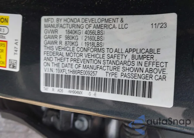 19XFL1H86RE009257: 42246789