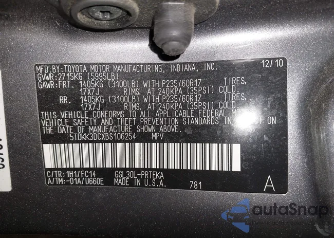 5TDKK3DCXBS106254: 42247707