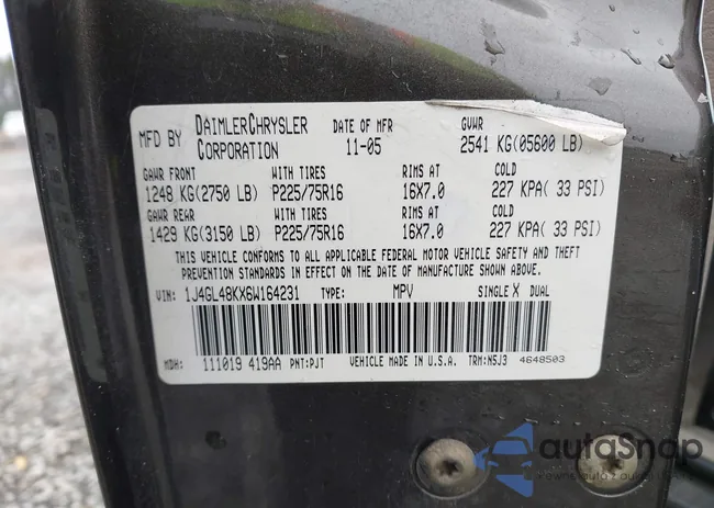 1J4GL48KX6W164231: 42247897