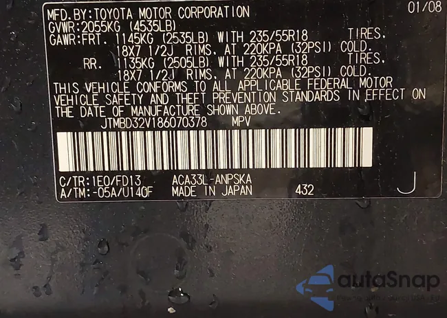 JTMBD32V186070378: 42248672