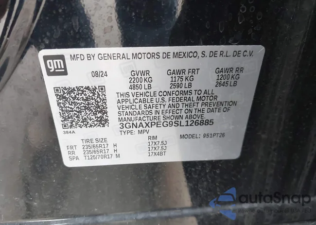 3GNAXPEG9SL126885: 42248810