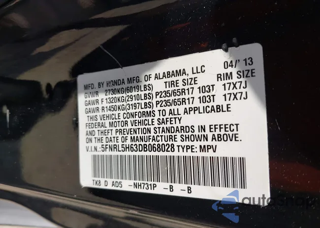 5FNRL5H63DB068028: 42248833