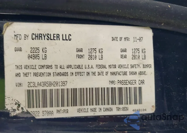 2C3LA43R58H201397: 42248916