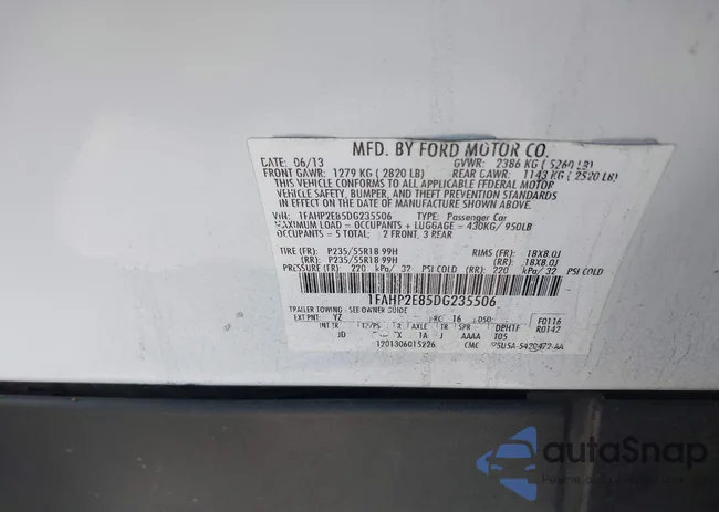 1FAHP2E85DG235506: 42248930