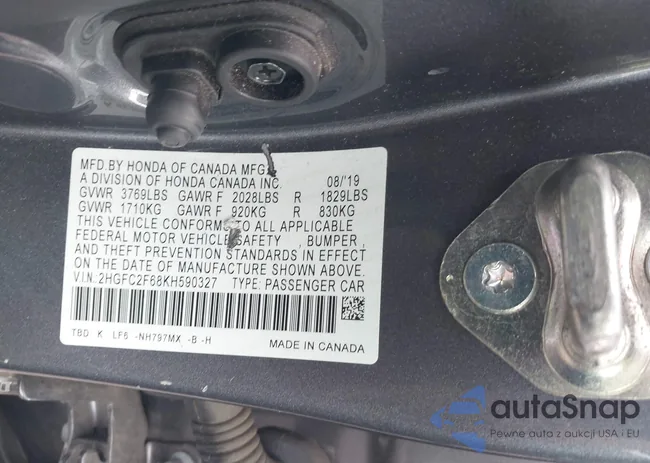 2HGFC2F68KH590327: 42248023