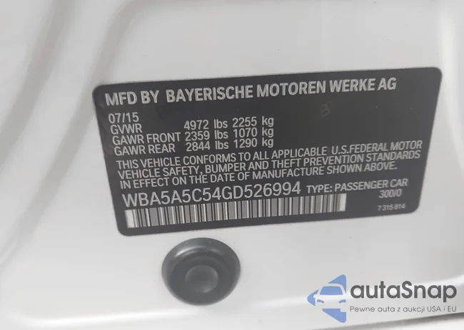 WBA5A5C54GD526994: 42248161