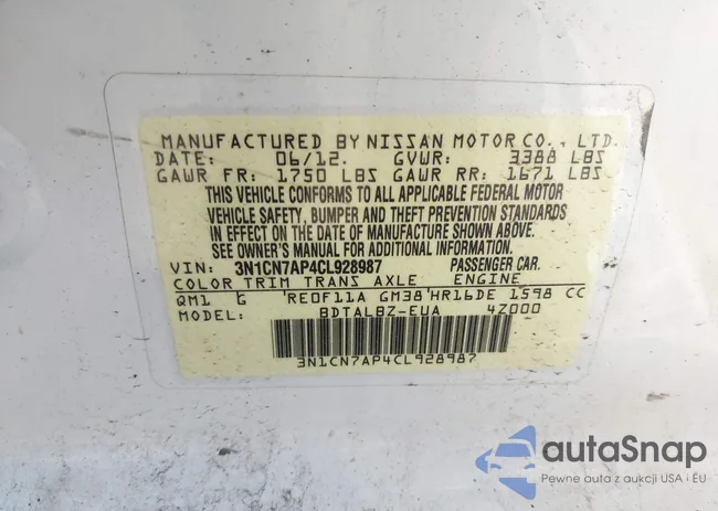 3N1CN7AP4CL928987: 42249882