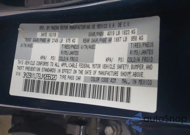 3MZBN1U79JM265020: 42249012