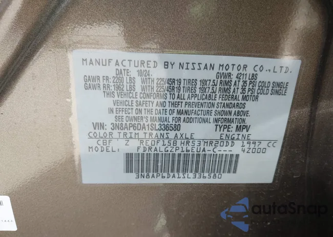 3N8AP6DA1SL336580: 42249184