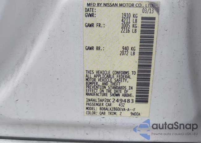 1N4AL3AP2DC249483: 42249201