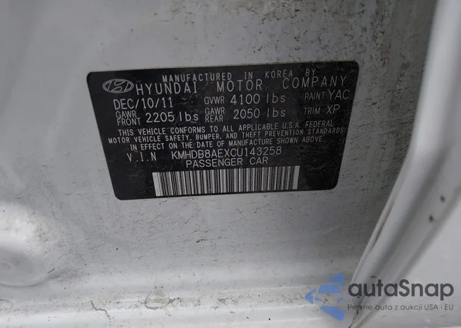 KMHDB8AEXCU143258: 42249265