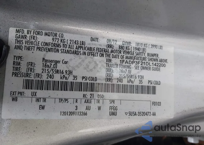 1FADP3F21DL142200: 42250413