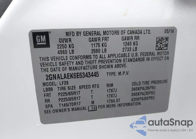 2GNALAEK6E6343445: 42250541