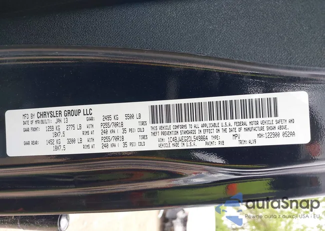 1C4BJWEG2DL549864: 42250556