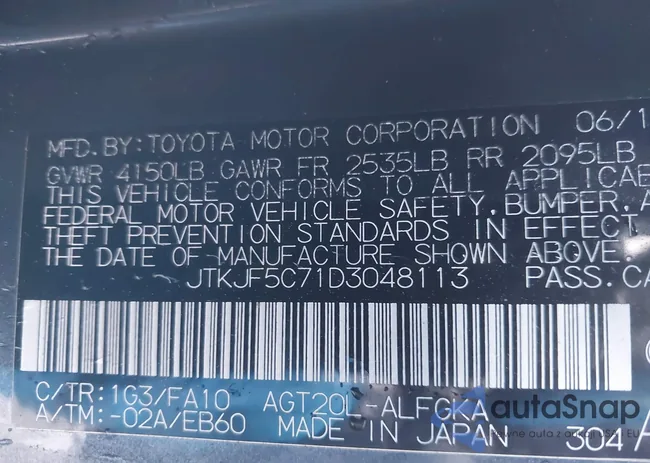 JTKJF5C71D3048113: 42250563