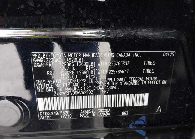 2T3MWRFV9SW262802: 42250570