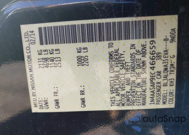 1N4AA5AP9EC466659: 42250666