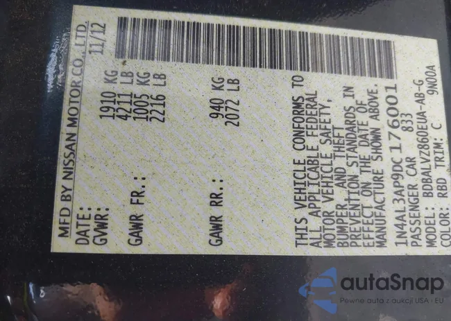 1N4AL3AP9DC176001: 42250802