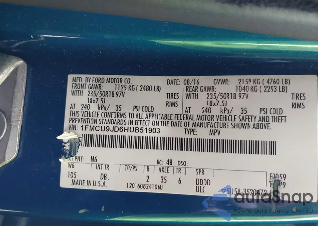 1FMCU9JD6HUB51903: 42250839