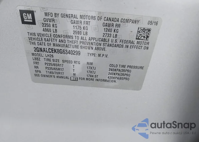 2GNALCEK8G6340299: 42249950