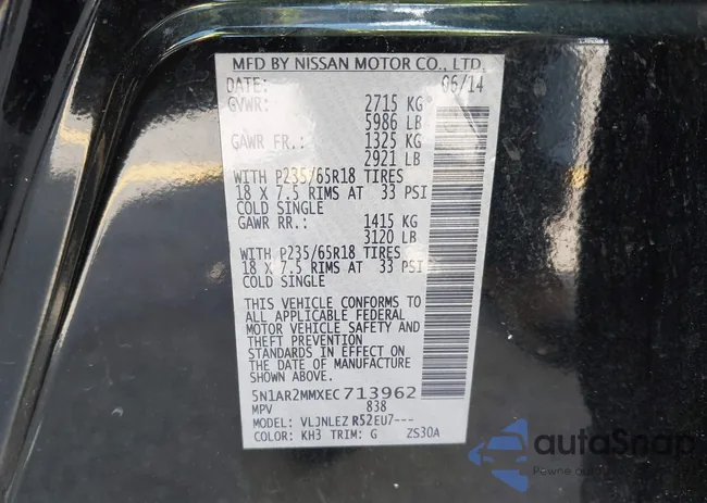 5N1AR2MMXEC713962: 42250322