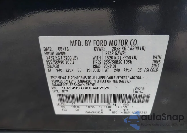 1FM5K8GT4HGA62529: 42251372