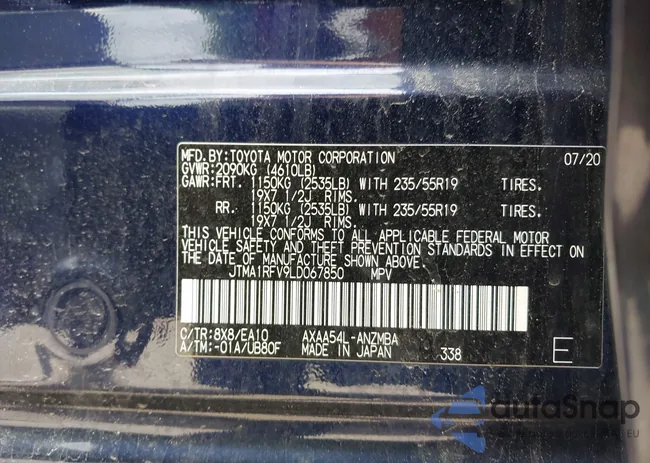 JTMA1RFV9LD067850: 42251426