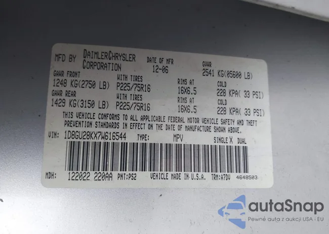 1D8GU28KX7W616544: 42251443