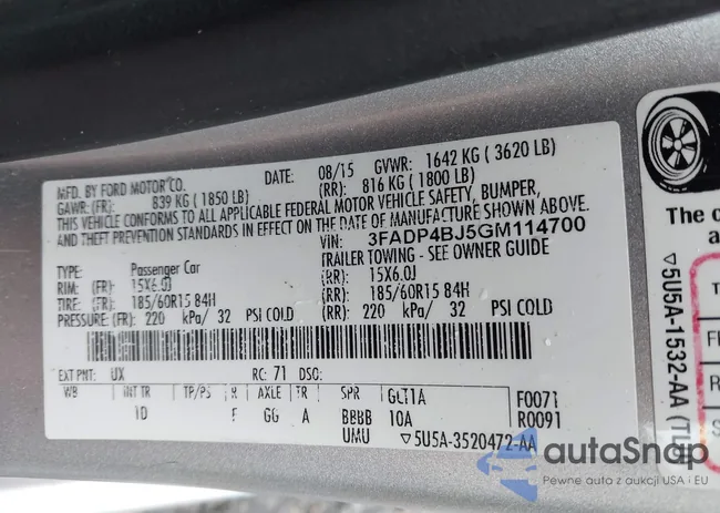 3FADP4BJ5GM114700: 42251481