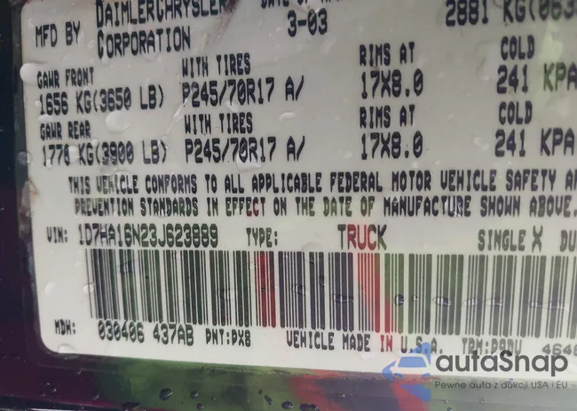 1D7HA16N23J623889: 42251563