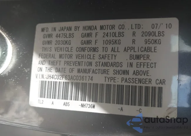 JH4CU2F63AC036174: 42251621