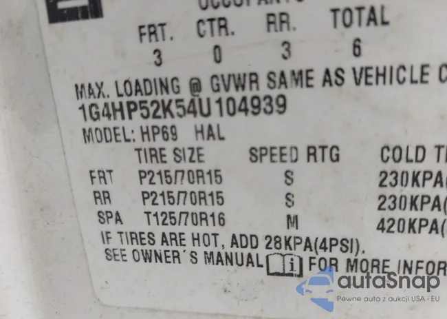 1G4HP52K54U104939: 42251631