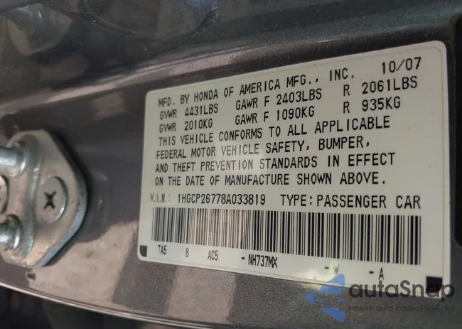 1HGCP26778A033819: 42251710