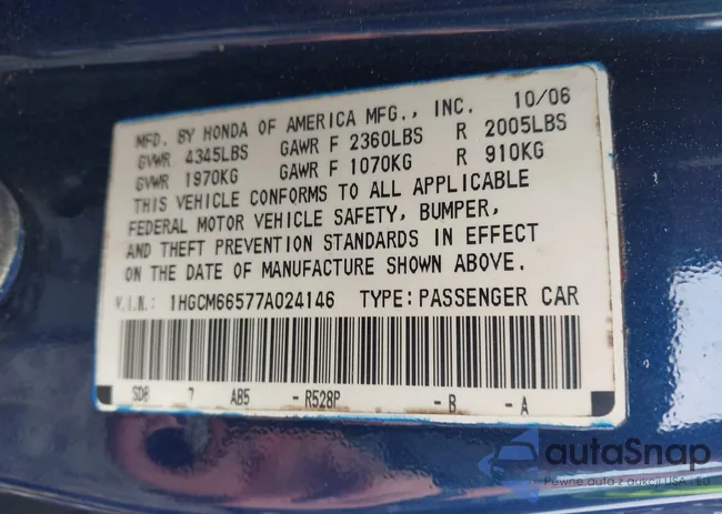 1HGCM66577A024146: 42251905