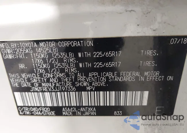 JTMZFREV3JJ197336: 42251925