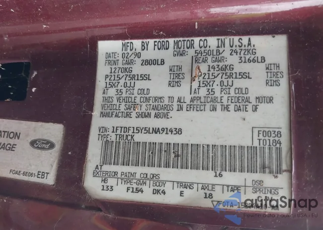 1FTDF15Y5LNA91438: 42250955