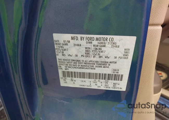 1FMCU93G59KA07909: 42251081