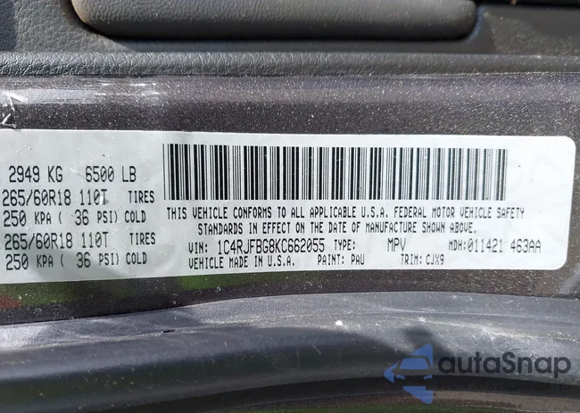 1C4RJFBG8KC662055: 42252393